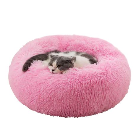 بيونتي سرير قطط دائري من القطيفة، سرير كلب صغير فائق النعومة، عش للقطط مع قاعدة غير قابلة للانزلاق، سرير نوم للحيوانات الاليفة ذاتي الدفء، عش للحيوانات الاليفة للقطط والكلاب والقطط الصغيرة والجراء