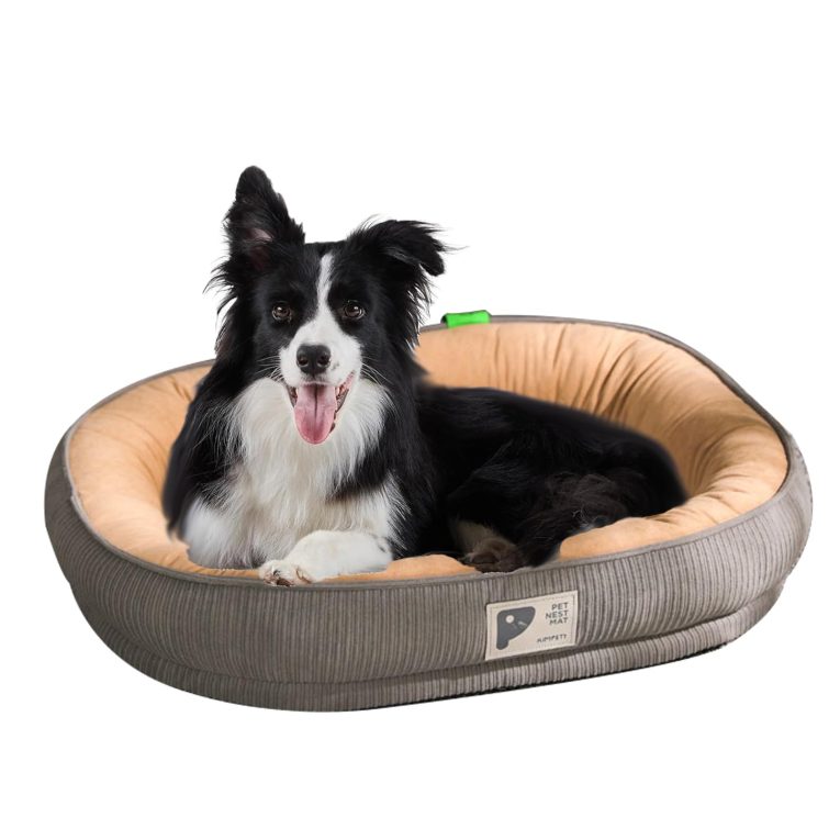 دي ام جي تيك سرير للكلاب، اريكة كلب منفوشة مع دعم من الميموري فوم وجزء سفلي مانع للانزلاق، غطاء قابل للازالة والغسل، اريكة مريحة لتقويم العظام للكلاب والقطط الصغيرة والمتوسطة والكبيرة، (مقاس L، 60 ×
