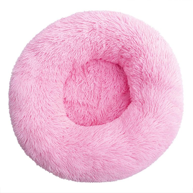 سرير قطط دائري منفوش من اوباي للكلاب والقطط الصغيرة، سرير مهدئ ذاتي الاحترار لتحسين النوم، سرير ناعم من القطيفة على شكل دونات كادلر بوسادة للحيوانات ال اليفة، غير قابل للانزلاق (رمادي)