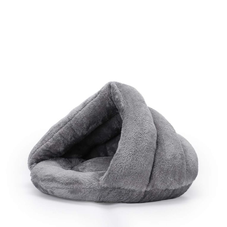 سرير قطيفة للتدفئة للقطط في الاماكن المغلقة من تيك هوم، سرير ناعم للقطط والحيوانات الاليفة والكلاب الصغيرة في الشتاء، سرير قابل للغسل على شكل عش مثلث