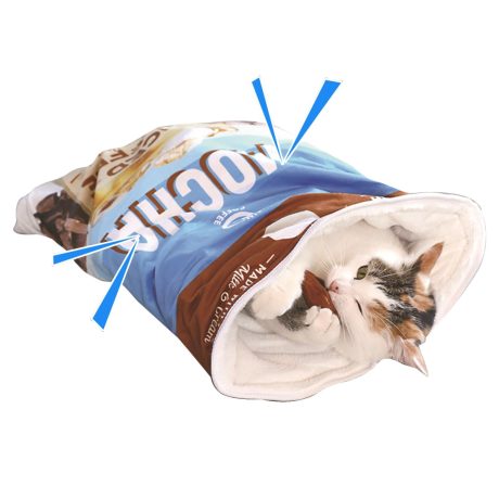 كيس نوم للقطط مقاس 20 × 16 انش، سرير قطط لطيف كبير للحيوانات الاليفة، سرير قابل للغسل ذاتي الدفء، كيس دافئ للقطط في الاماكن المغلقة، سرير شتوي للحيوانات الاليفة، للجراء والارانب والقطط