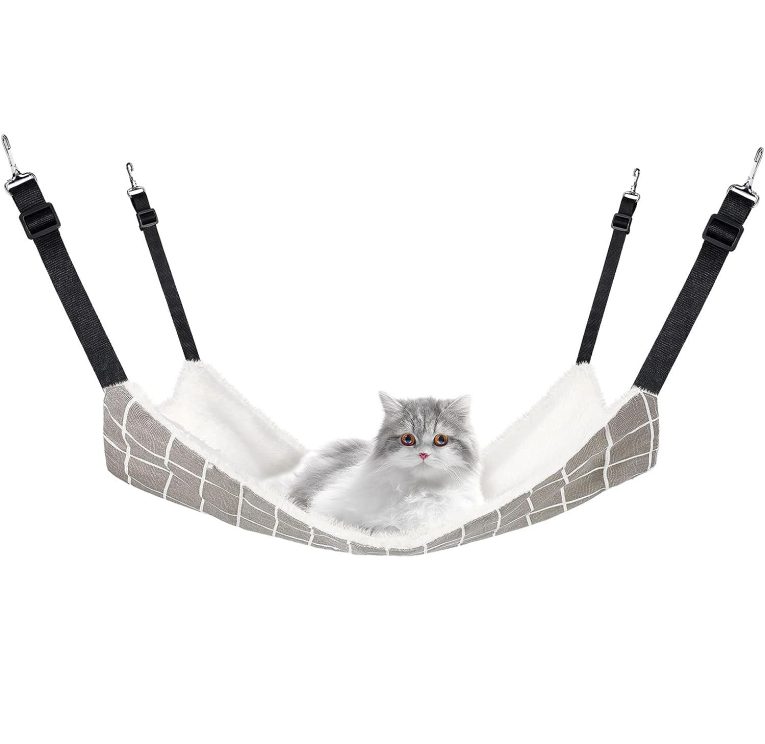 يوروتشي ارجوحة معلقة للقطط قابلة للعكس وناعمة وجيدة التهوية مع حزام قابل للتعديل للقطط والكلاب الصغيرة (مقاس L)