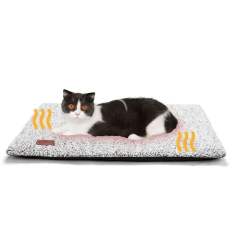 Self Warming Cat Bed Self Heating Cat Dog Mat 27 x 18 inch Extra Warm Thermal Pet Pad for Indoor Outdoor Pets with Removable Cover Non-Slip Bottom Washable