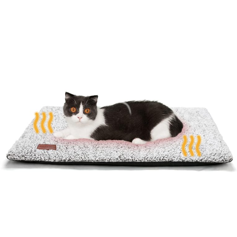 Self Warming Cat Bed Self Heating Cat Dog Mat 27 x 18 inch Extra Warm Thermal Pet Pad for Indoor Outdoor Pets with Removable Cover Non-Slip Bottom Washable