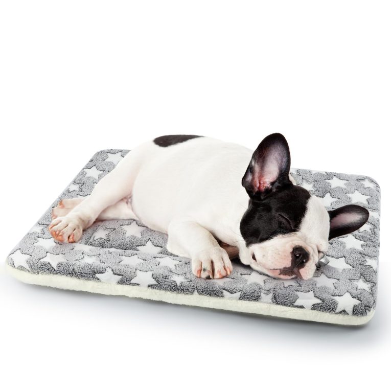 وسادة قفص للكلاب فائقة النعومة من تراسل، سرير حيوانات أليفة مع طباعة نجوم لطيفة، بساط قفص قابل للغسل للكلاب الكبيرة والمتوسطة والصغيرة، مصنوع من الصوف قابل للعكس (61 سم)