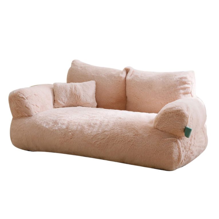 سرير اريكة للحيوانات الاليفة من ايزياميبت، بيت للكلاب والقطط والكلاب، قابل للازالة والغسل للقطط والكلاب المتوسطة والصغيرة، قاع غير قابل للانزلاق، سرير متين للكلاب، كنبة قطط منفوشة، 66 × 46 × 30 سم