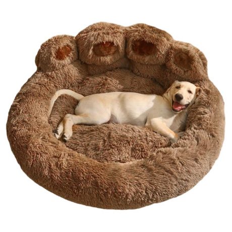 سرير للكلاب والقطط، سرير قابل للغسل، سرير من القطيفة للكلاب الكبيرة والمتوسطة والصغيرة من سومكايل (كبير، 90 سم)