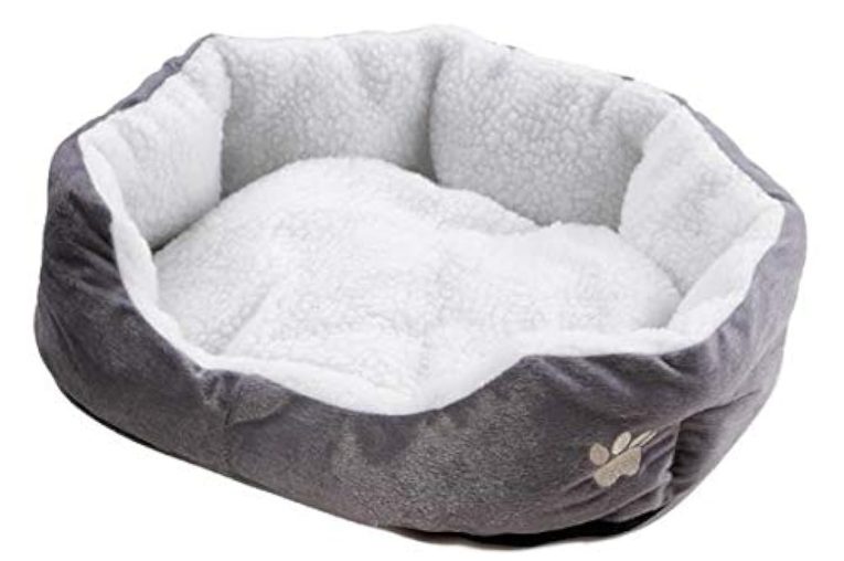 سرير للكلاب والحيوانات الاليفة، بساط بيت للكلاب والجراء والقطط والعش بلون الكشمير والكنبة والحيوانات الاليفة - رمادي
