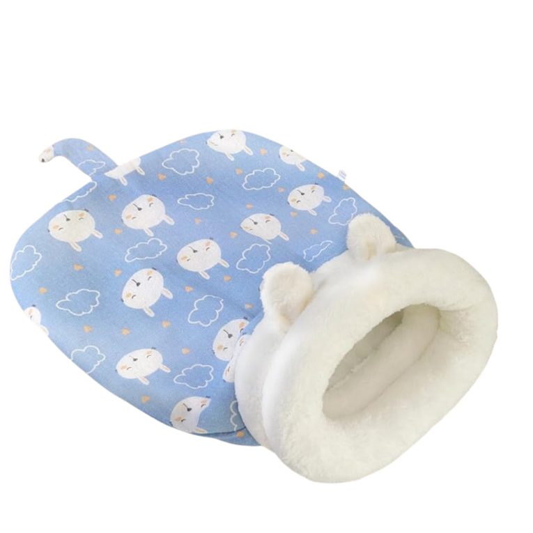 اتدورو كيس نوم للقطط، كيس نوم للقطط في الاماكن المغلقة، كيس نوم للحيوانات الاليفة في الشتاء، دافئ 360 درجة من القطيفة الناعمة شبه المغلقة، سرير كبير للقطط والحيوانات الاليفة (مقاس واحد)