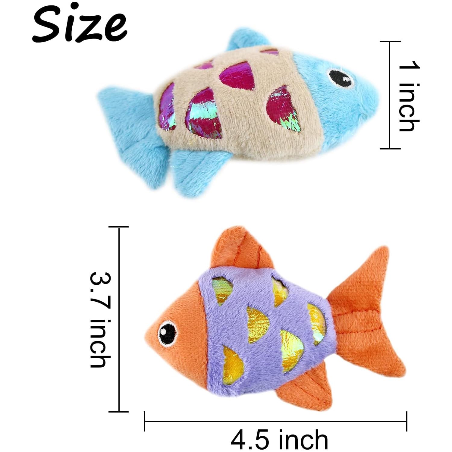 انوان 3 قطع من العاب القطط على شكل سمكة، لعبة تفاعلية للقطط للتمرين، لعبة ناعمة للحيوانات الاليفة، العاب رياضية تفاعلية للقطط مصممة للقطط المملة في الاماكن المغلقة