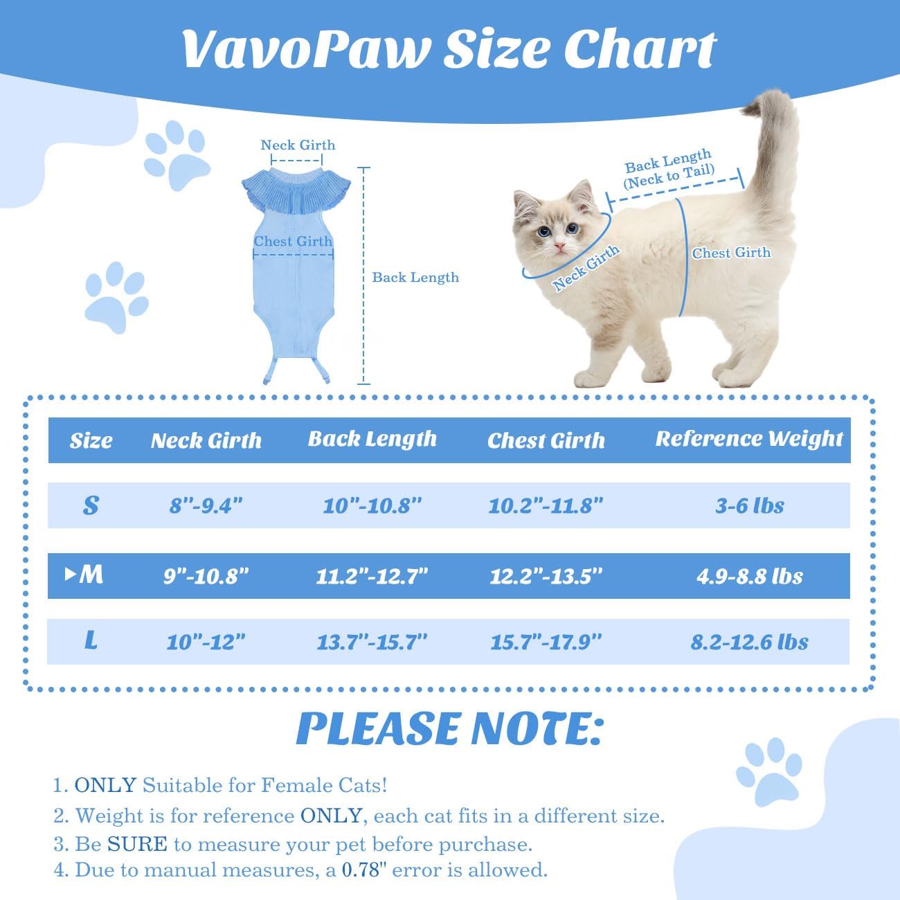 بدلة التعافي من جراحة القطط للقطط، قميص التعافي الجراحي جيد التهوية لجروح البطن وامراض الجلد بعد الجراحة، قطعة واحدة من القماش الناعم، بديل الياقة الالكترونية للقطط، مقاس M، ازرق، من نالاكال