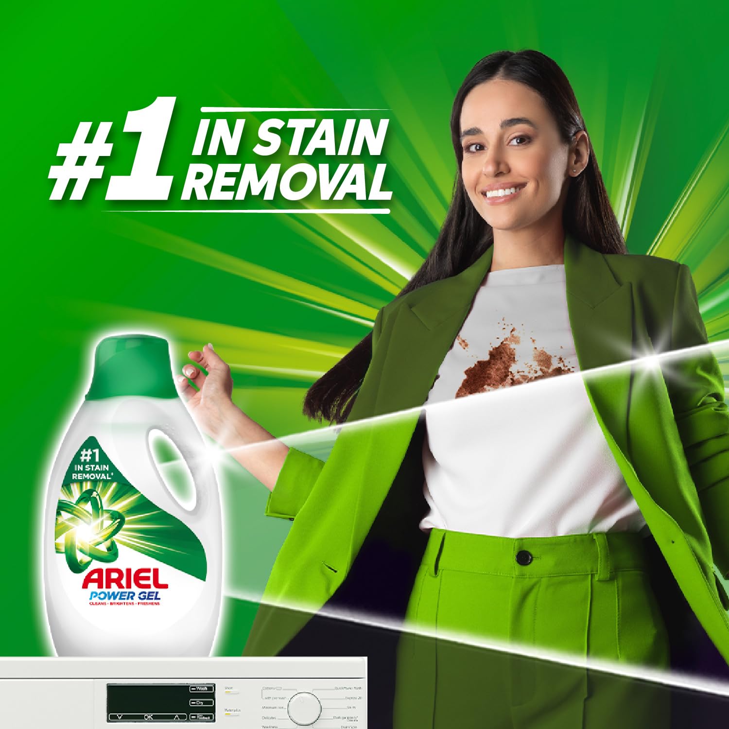 جل سائل غسيل الملابس الأوتوماتيكية من أريال، رائحة أصلية، غسيل نظيف خالٍ من البقع، 4 لتر قد يختلف تصميم العبوة