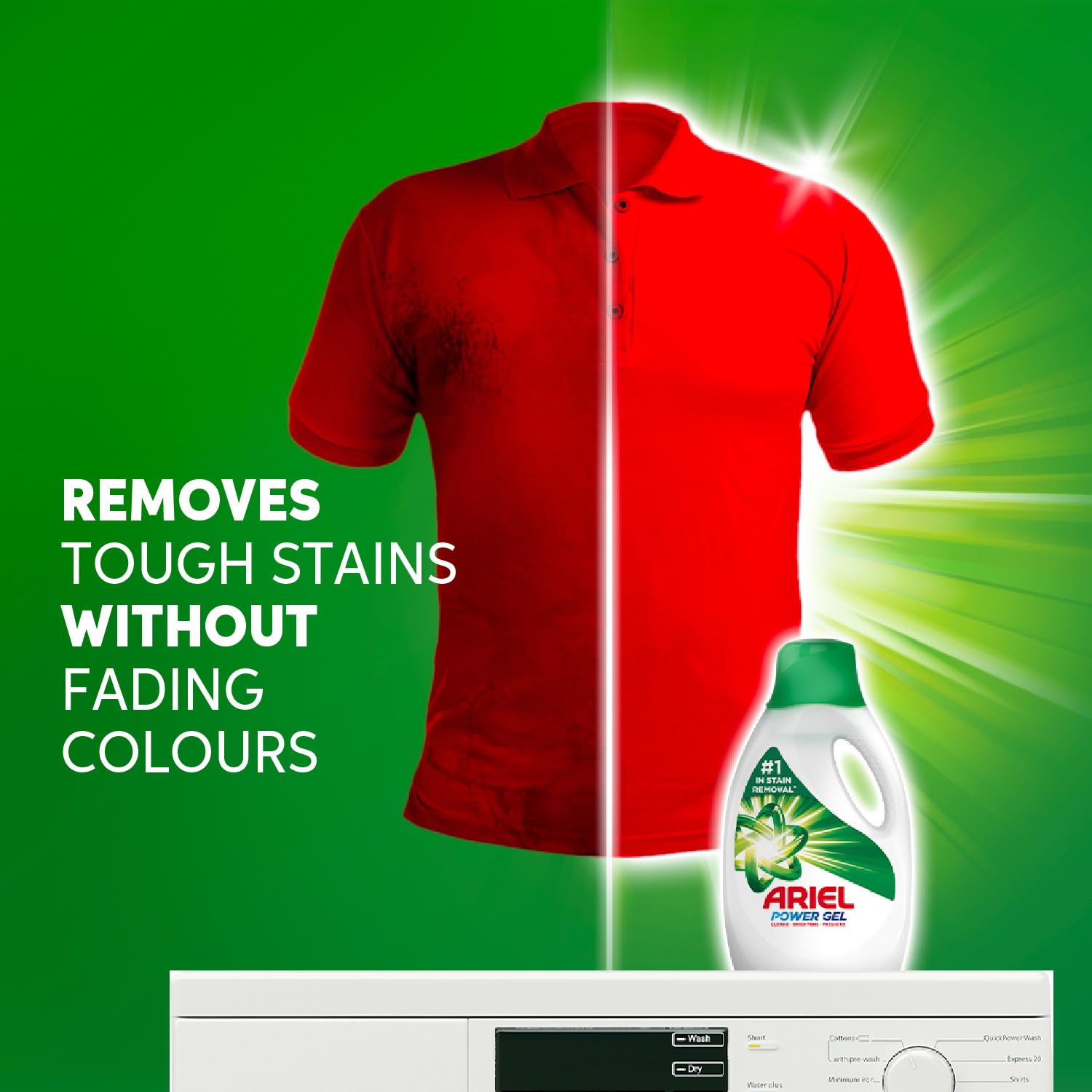 جل سائل غسيل الملابس الأوتوماتيكية من أريال، رائحة أصلية، غسيل نظيف خالٍ من البقع، 4 لتر قد يختلف تصميم العبوة