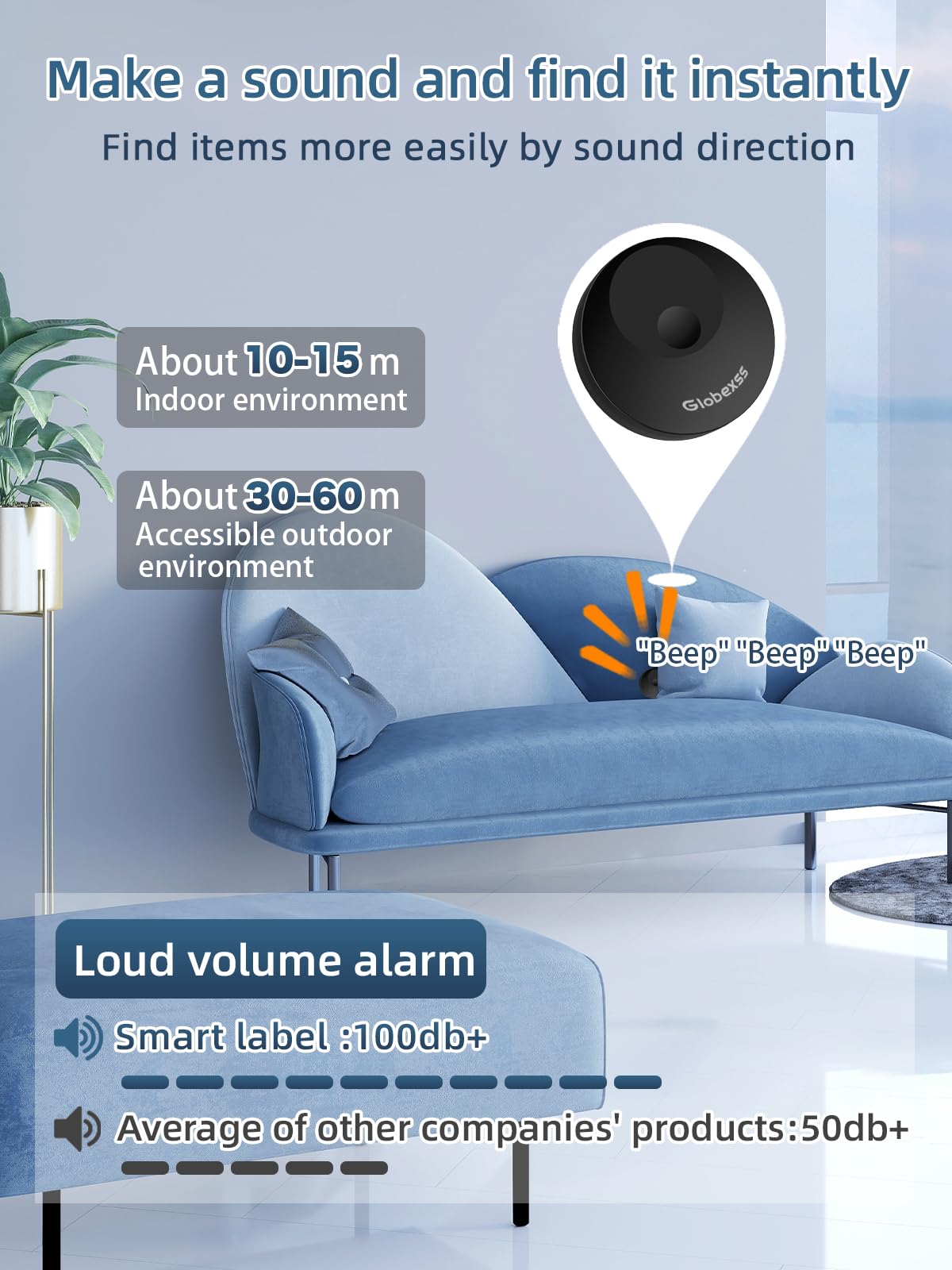 جهاز تتبع الامتعة الذكي ايرتاج يعمل مع ابل فايند ماي (اي او اس فقط)، خفيف الوزن وصغير للغاية، يمكن تعليقه على الاطفال وكبار السن والامتعة والقطط والكلاب والمفاتيح والحقائب من جلوبكس (عبوة من قطعتين)