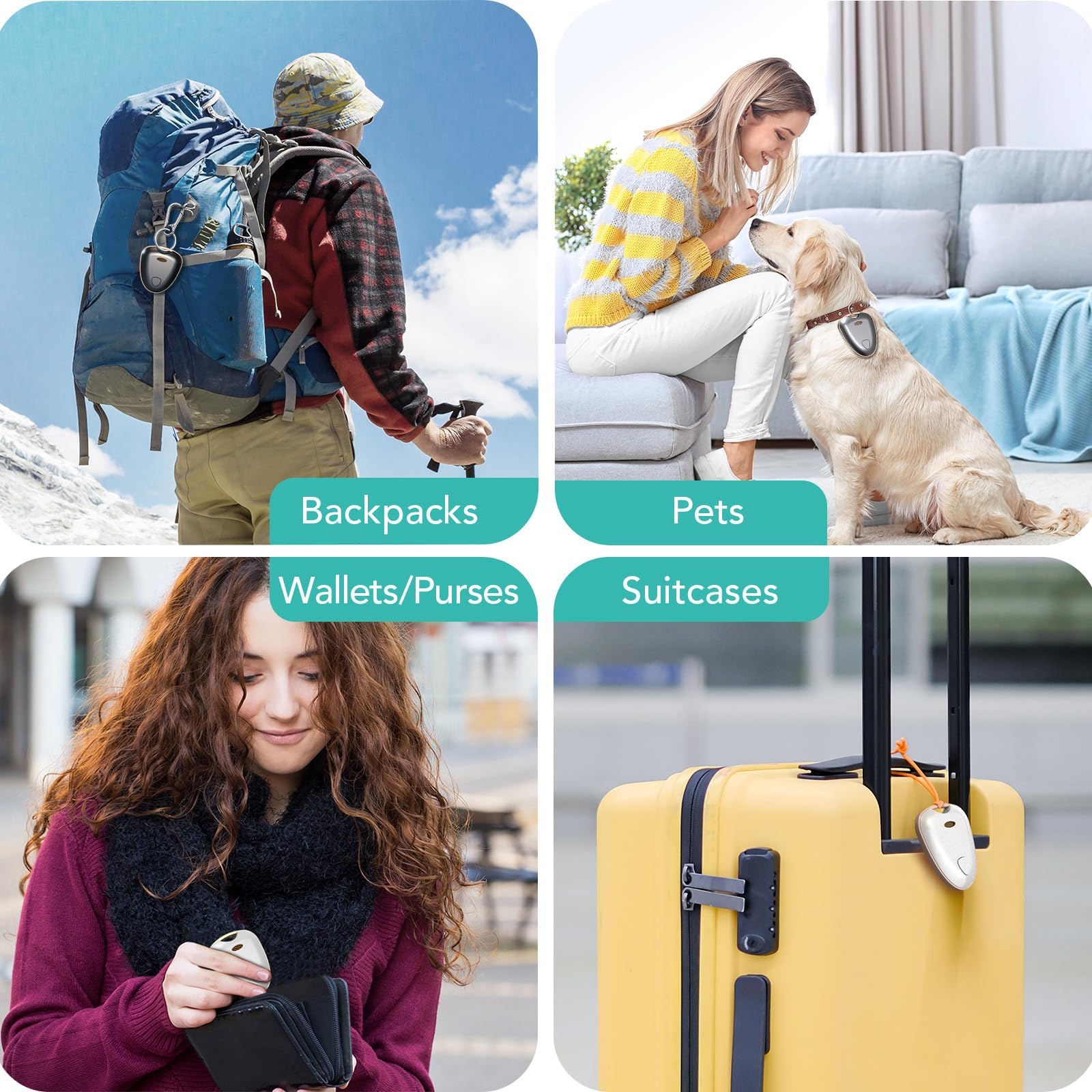 جهاز تحديد مواقع معتمد من ام اف اي يعمل مع فايند ماي (اي او اس فقط) مقاوم للماء بتصنيف IP67، جهاز تتبع ذكي يعمل بالبلوتوث لتتبع الأمتعة والشنط والمفاتيح والمحافظ