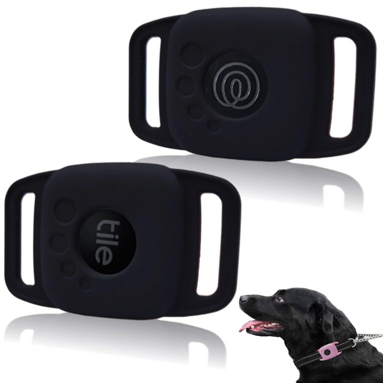 حافظة سيليكون لجهاز تايل ميت 2022 للحيوانات الاليفة والكلاب والقطط، ملحقات غطاء متوافقة مع جهاز التتبع مضاد للخدش، حامل قوي وامن وخفيف الوزن لحماية طوق الكلاب والاطفال (اسود)