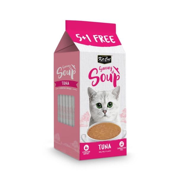 حساء سافوري بنكهة التونة للقطط من كيت كات، 300 جم (6 × 50 جم)