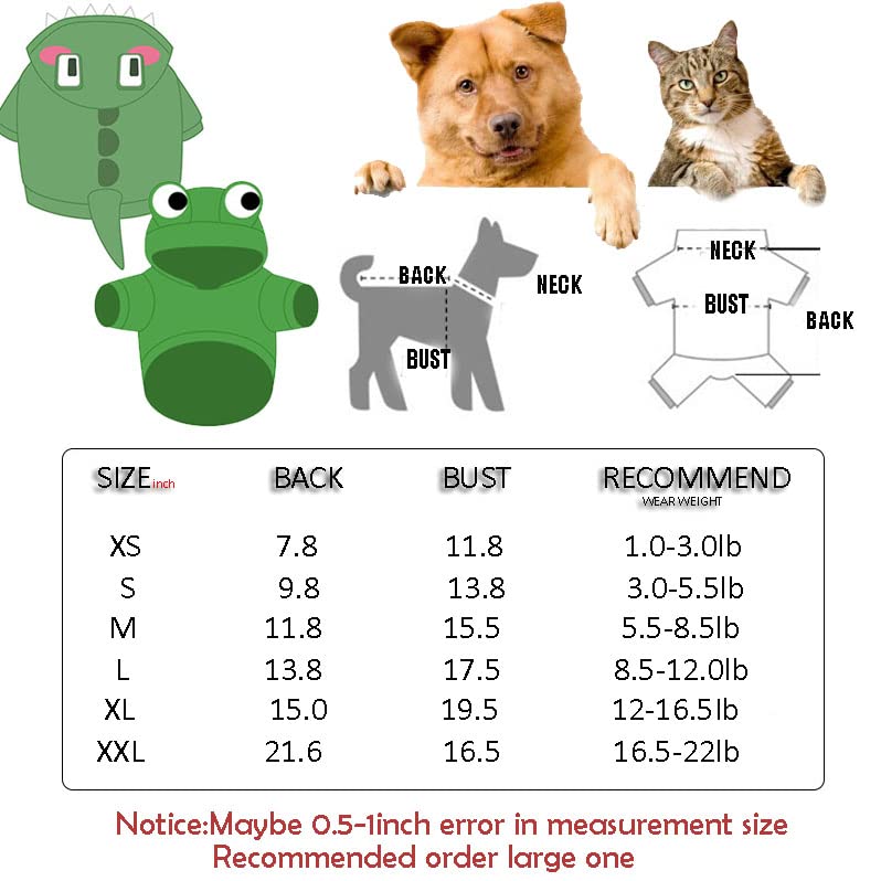 سترة بقلنسوة ظريفة للحيوانات الاليفة بتصميم قبيح، معطف دافئ للطقس البارد للجراء والكلاب الصغيرة وحفلات الهالوين، هودي لطيف (مقاس XL، نحلة صفراء)