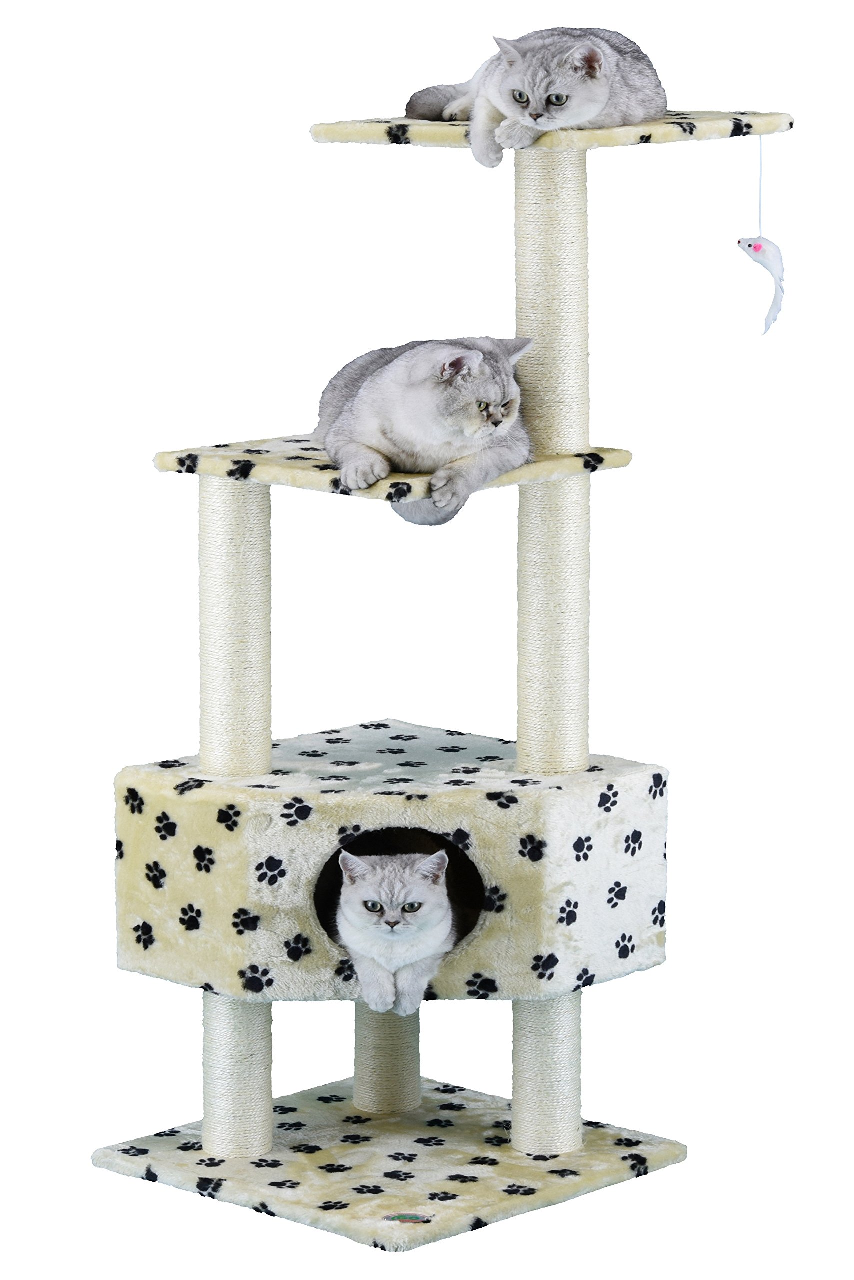شجرة كبيرة للقطط من جو بيت كلوب، باللون البيج