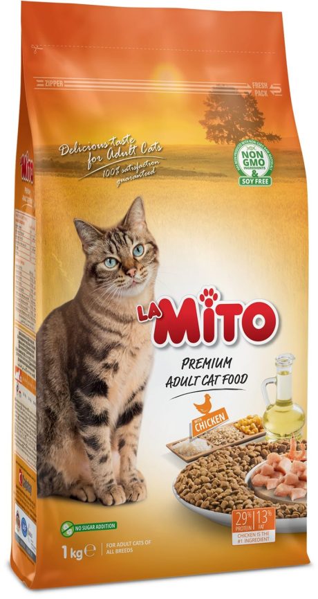 طعام جاف للقطط البالغة بنكهة الدجاج من لاميتو، 1 كجم