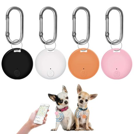 طقم جهاز تعقب ذكي للمفاتيح يعمل بالبلوتوث ونظام تحديد المواقع من 4 قطع من سينبوس، ميزة منبه مضاد للضياع، زر لصور السيلفي والتحكم بغالق الكاميرا، لمفاتيح السيارة والحيوانات الاليفة والشنط والمحافظ