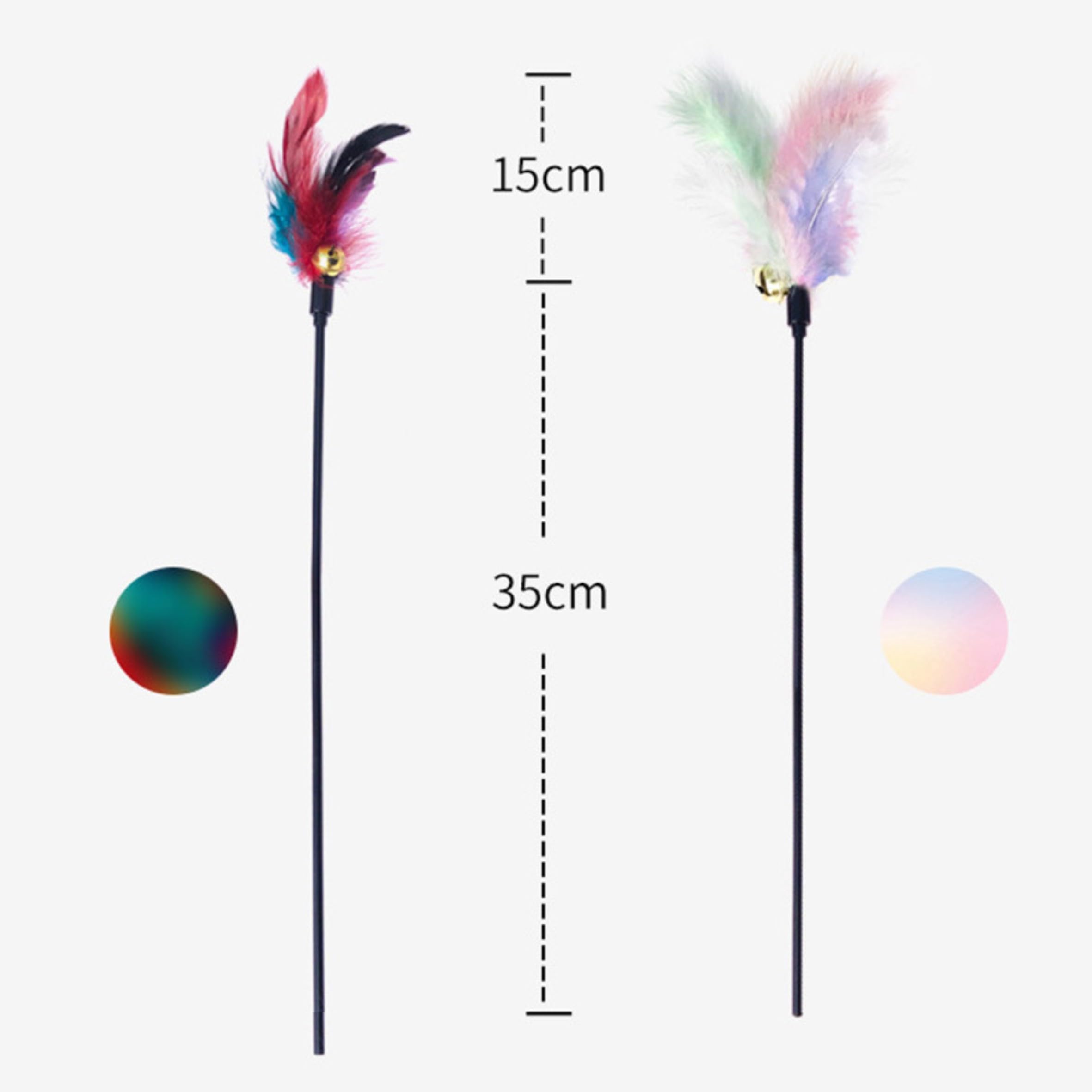 عصي ريشة للقطط، عصا ريشة القطط، عصا تدريب تفاعلية للقطط، لعبة تفاعلية رياضية للقطط، عصي ريشة للقطط الصغيرة، للعب القطط في الاماكن المغلقة والمفتوحة (4 قطع)