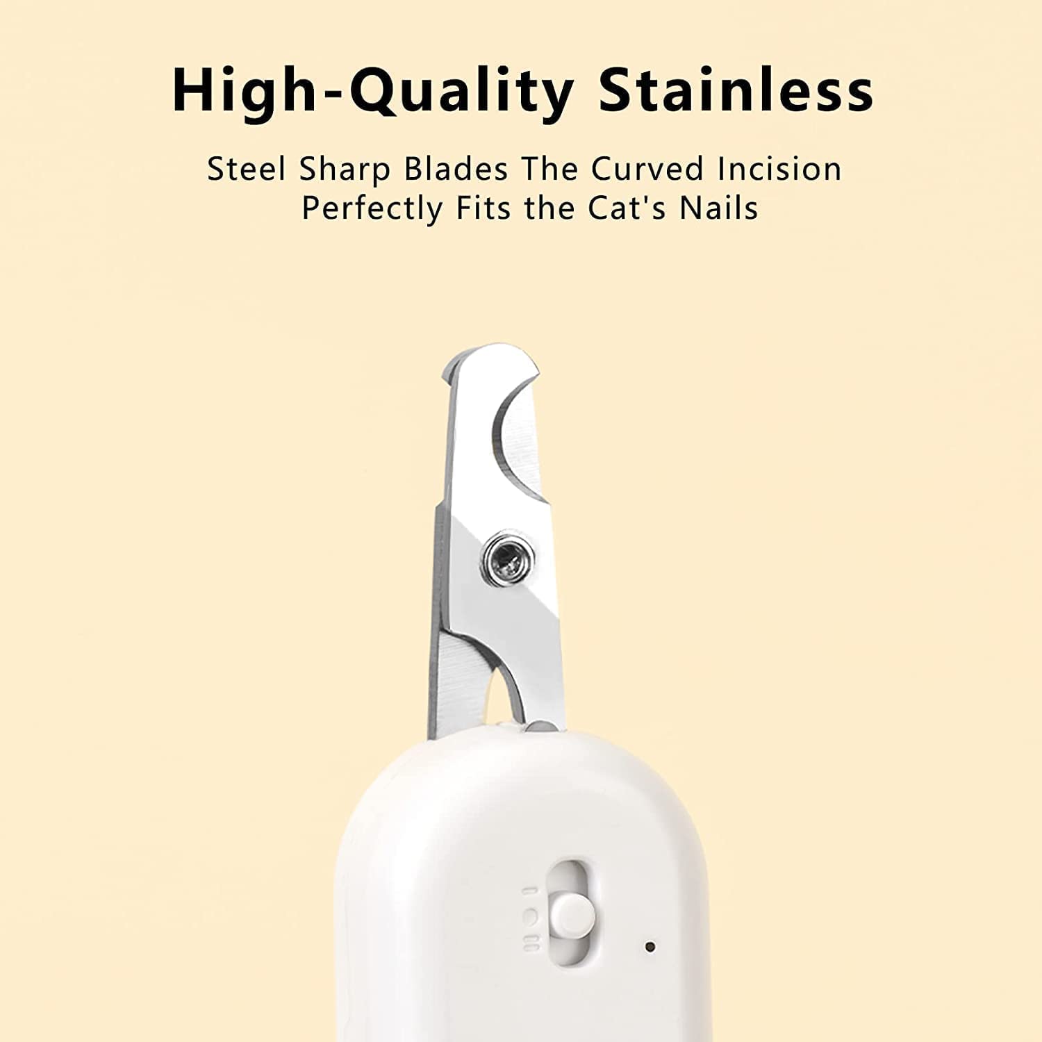 قصافة اظافر الحيوانات الاليفة مع ضوء LED واشعة فوق البنفسجية فائقة السطوع عند خط الدم لتجنب القص الزائد، بشفرة حادة بزاوية، تناسب الكلاب، القطط، الارانب والحيوانات الصغيرة، ستانلس ستيل، أرجواني