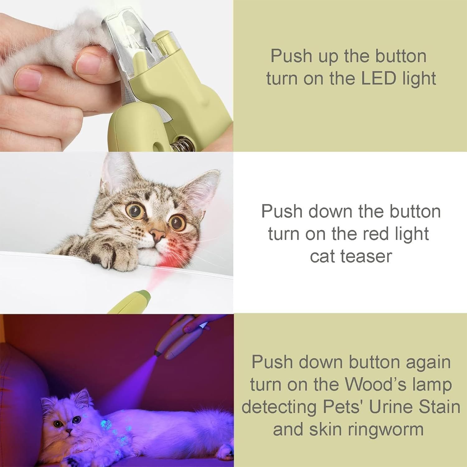 قصافة اظافر الحيوانات الاليفة من جويز، شفرة احترافية من الستانلس ستيل مع ضوء LED، قصافة اظافر حادة للقطط من اجل حلاقة امنة وسهلة، مثالية للكلاب والقطط الصغيرة والكبيرة