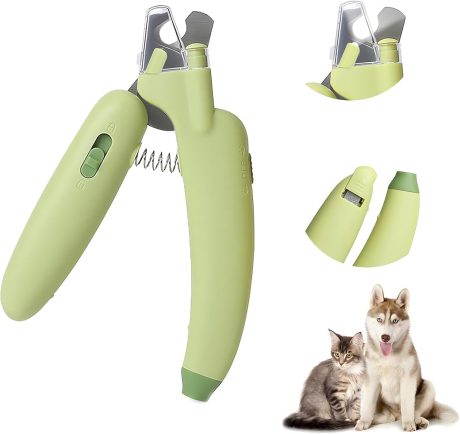 قصافة اظافر الحيوانات الاليفة من جويز، شفرة احترافية من الستانلس ستيل مع ضوء LED، قصافة اظافر حادة للقطط من اجل حلاقة امنة وسهلة، مثالية للكلاب والقطط الصغيرة والكبيرة