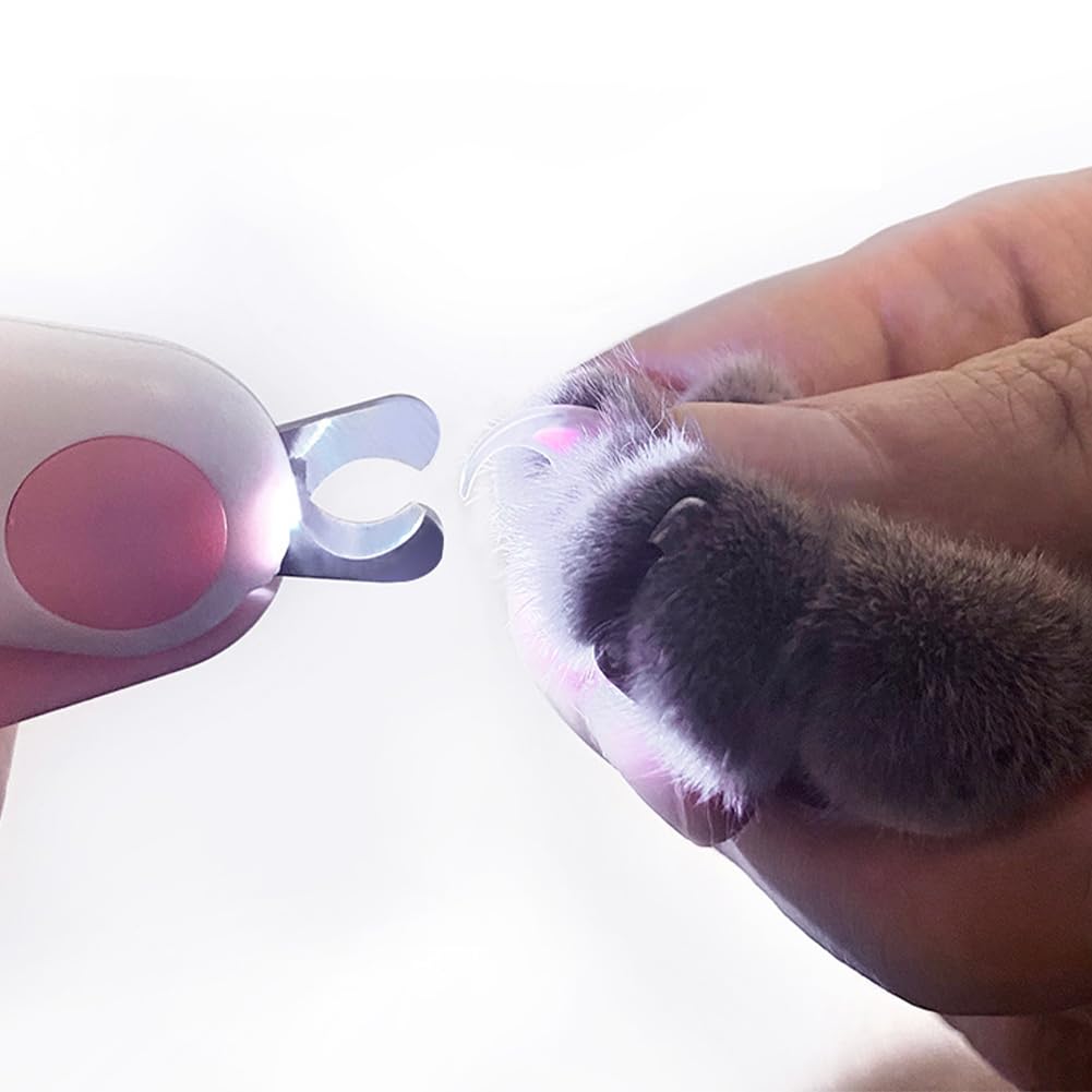 قصافة اظافر مع ضوء LED للكلاب والقطط، قصافة اظافر القطط مع ضوء LED، قصافة اظافر للقطط، مقص اظافر للقطط مع ضوء، قصافة اظافر القطط