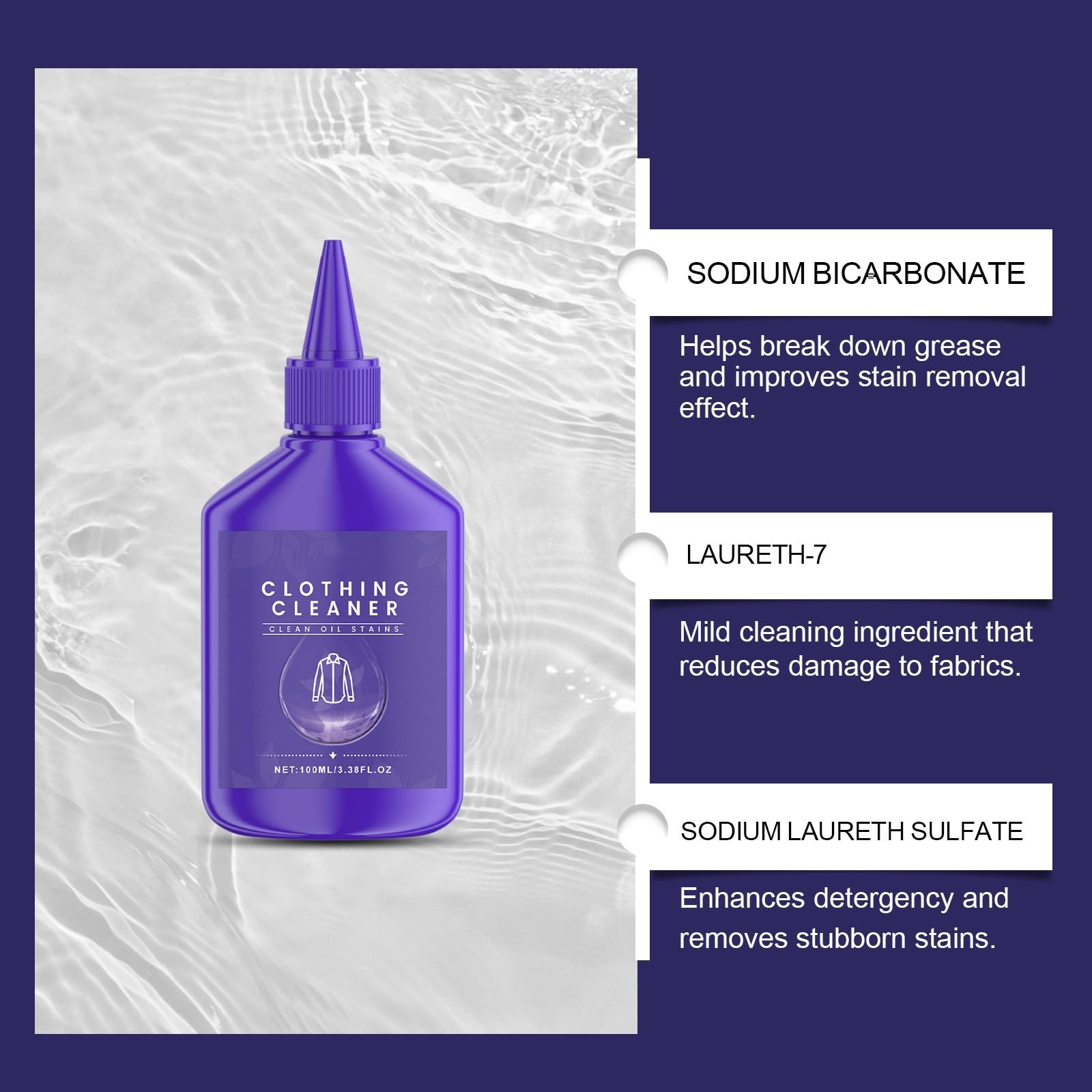 كاستويف مزيل بقع الغسيل، مزيل بقع الملابس بالانزيم النشط، مزيل بقع زيت الملابس، مزيل البقع الانزيمية، منظف البقع العنيدة (120 مل)