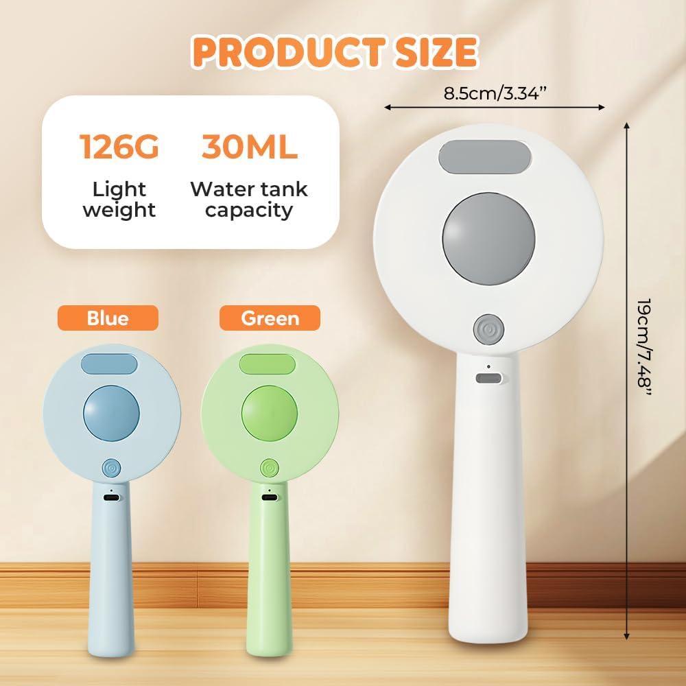 مشط ازالة شعر الحيوانات الاليفة 4 في 1 مع فرشاة بخار، مزيل فرو الكلاب والقطط، اداة حلاقة داخلية، فرشاة شعر بالبخار للحيوانات الاليفة، مشط سهل التنظيف من الفرو للتحكم في تساقط الشعر (ابيض)