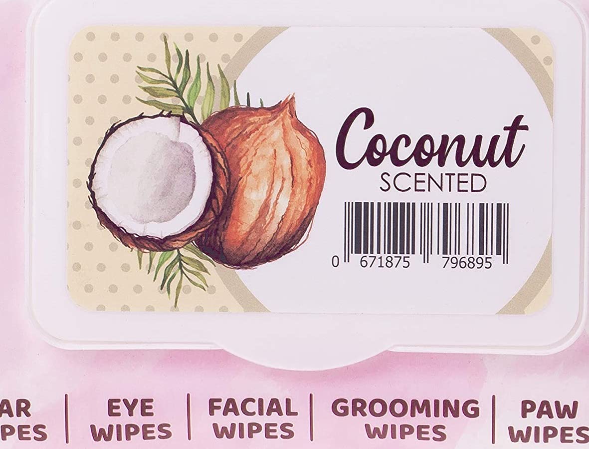 مناديل مبللة للقطط 5 في 1 بجوز الهند من كيت كات زهري فاتح كت