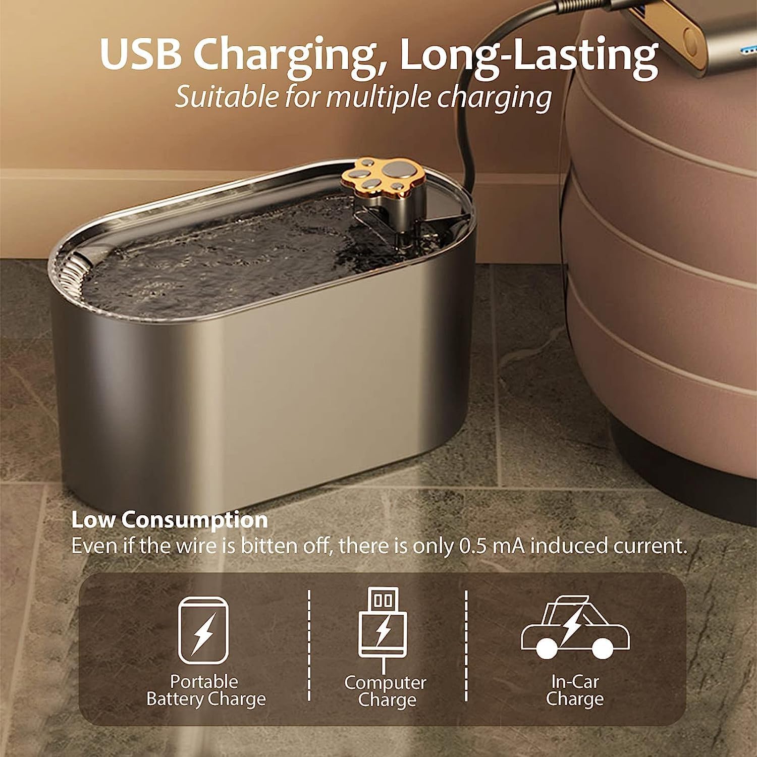 موزع مياه للقطط والكلاب مع 3 فلاتر بسعة 3 لتر، موزع مياه اوتوماتيكي للحيوانات الأليفة مع مصابيح ليد، وعاء شرب صحي بتشغيل 25 ديسيبل فائق الهدوء للقطط والكلاب ويناسب حيوانات أليفة متعددة