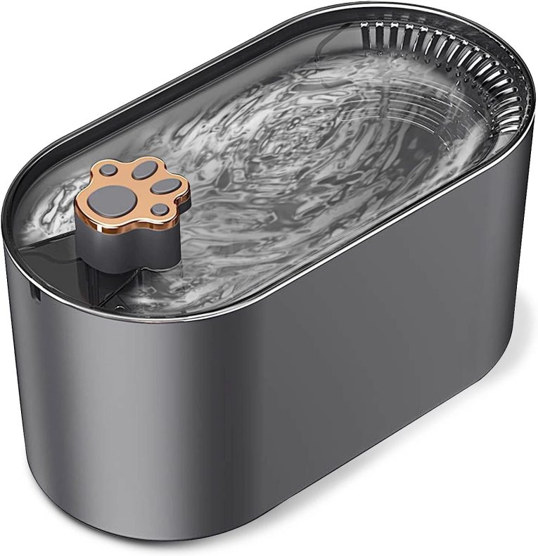 موزع مياه للقطط والكلاب مع 3 فلاتر بسعة 3 لتر، موزع مياه اوتوماتيكي للحيوانات الأليفة مع مصابيح ليد، وعاء شرب صحي بتشغيل 25 ديسيبل فائق الهدوء للقطط والكلاب ويناسب حيوانات أليفة متعددة