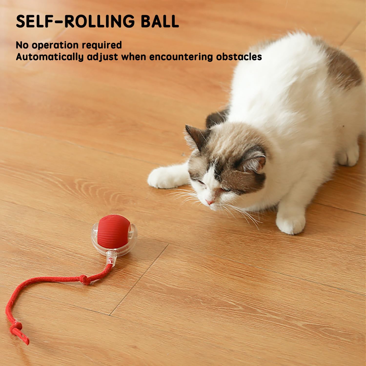 HJQYQ Interactive Rolling Ball, Self Rolling Cat Ball Interactive Cat Toys, Moving Dog Toys, 360° Smart Automatic Electric Dog Balls with Replacement Rope of Dogs (green)