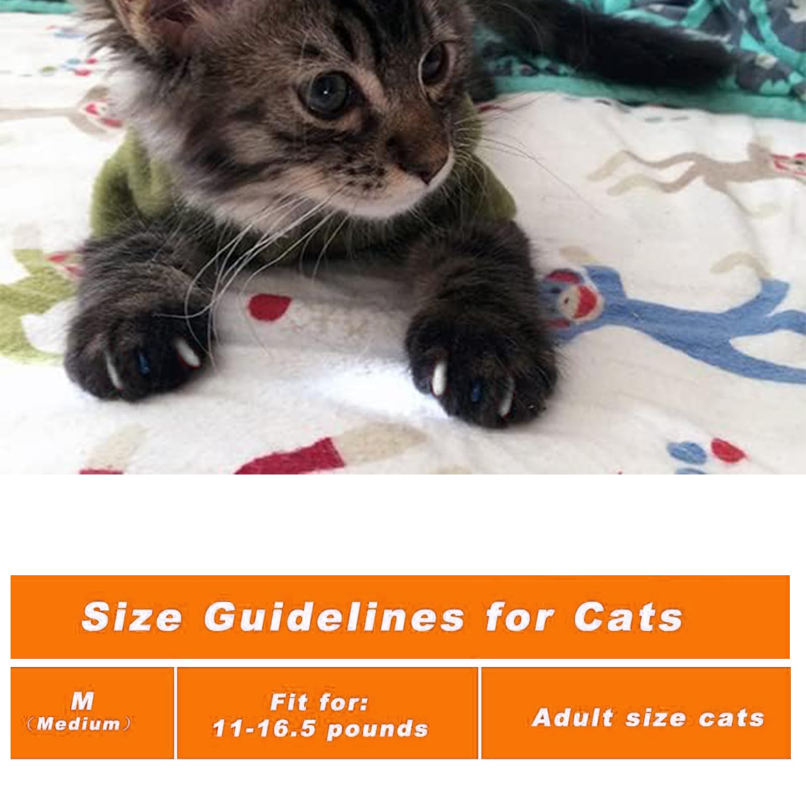 أغطية أظافر للقطط لتغطية مخالب القطط الصغيرة مع لاصقات وأداة تطبيق، أغطية لمقص أظافر الحيوانات الأليفة لحماية المنزل والأثاث ومنع الخدش، مقاس متوسط، 5 ألوان، عبوة من 100 قطعة