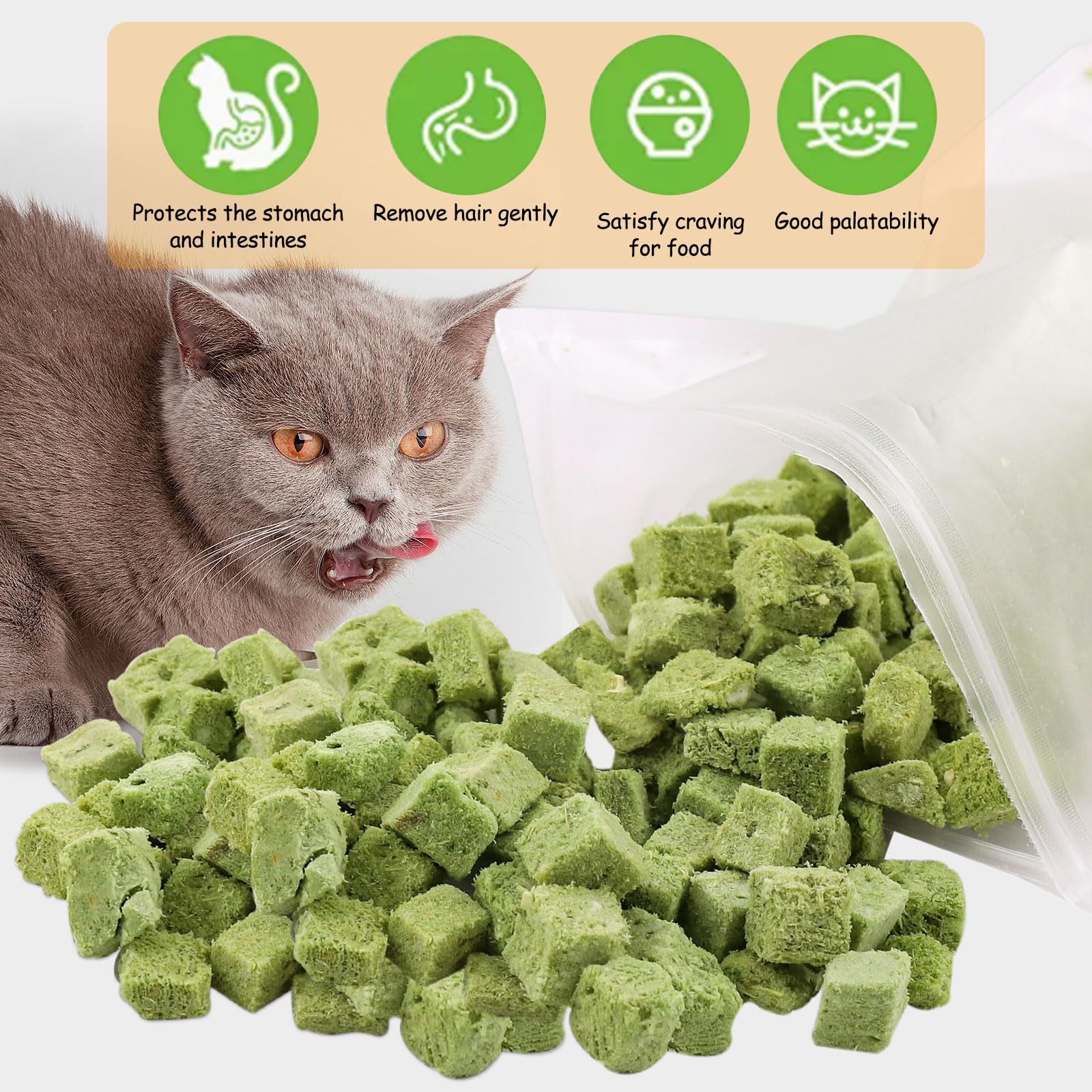 ألعاب عشبية للقطط من النعناع البري، مجففة بشكل طبيعي للقطط، ألعاب مضغ للقطط صالحة للأكل لتنظيف الأسنان وإزالة الشعر، 60 جرام