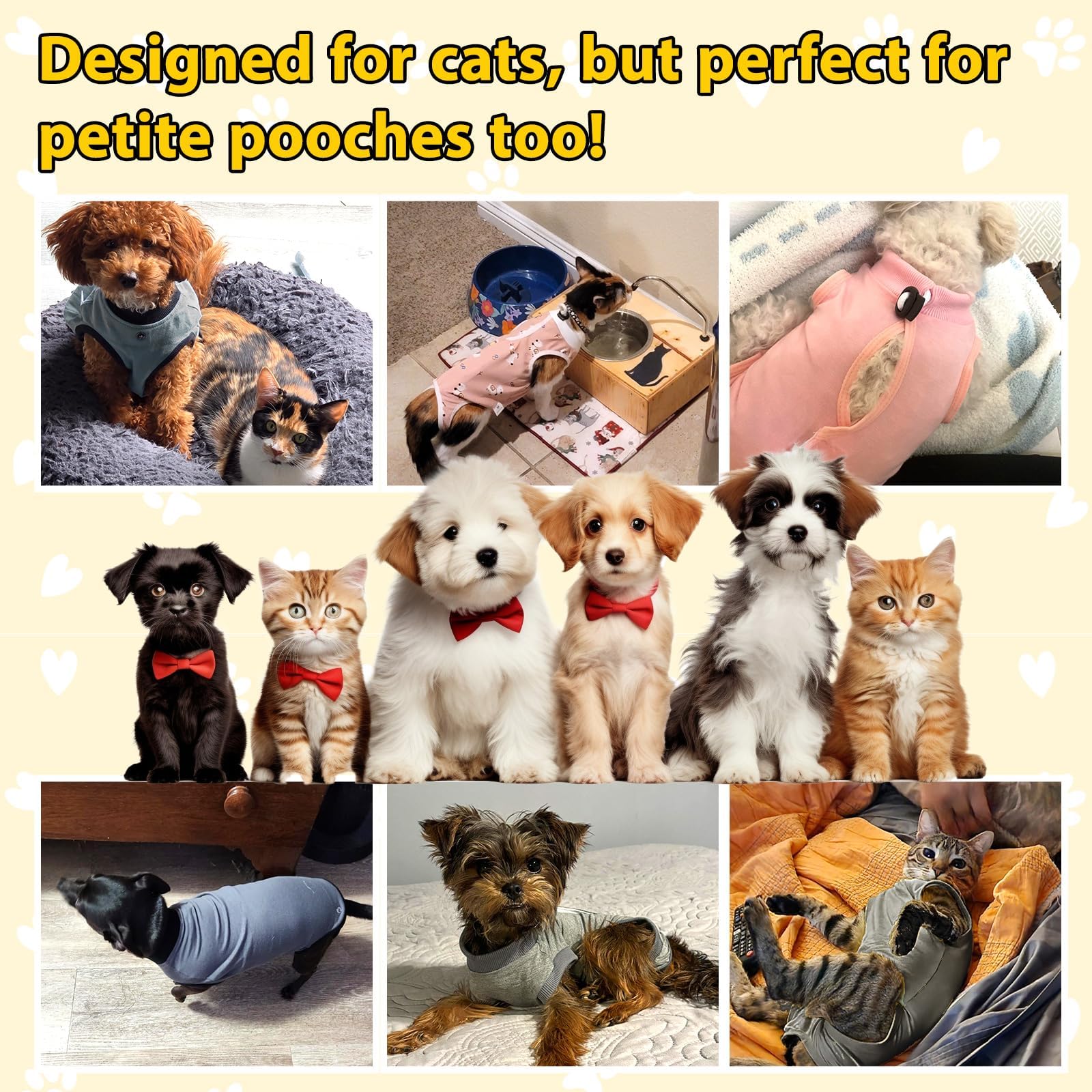 اتدورو بدلة التعافي من التعقيم للقطط من قطعتين للرجال والنساء جيدة التهوية للقطط بعد الجراحة، ملابس قطط جيدة التهوية لمنع لعق جروح البطن. (S، الباكا)