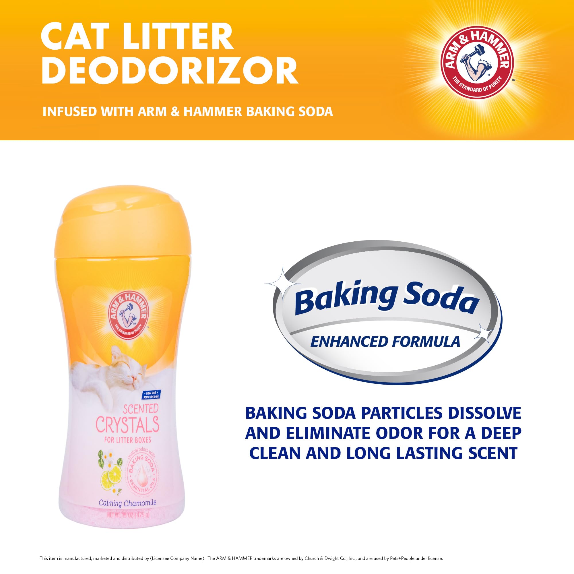 ارم اند هامر مزيل الروائح الكريهة من كات كريستال لصندوق فضلات القطط - مزيل رائحة فضلات القطط برائحة اللافندر والفانيليا المهدئة - تحكم كريستالي في الرائحة لتنظيف الفوضى للقطط - لوازم منزلية للحيوانات