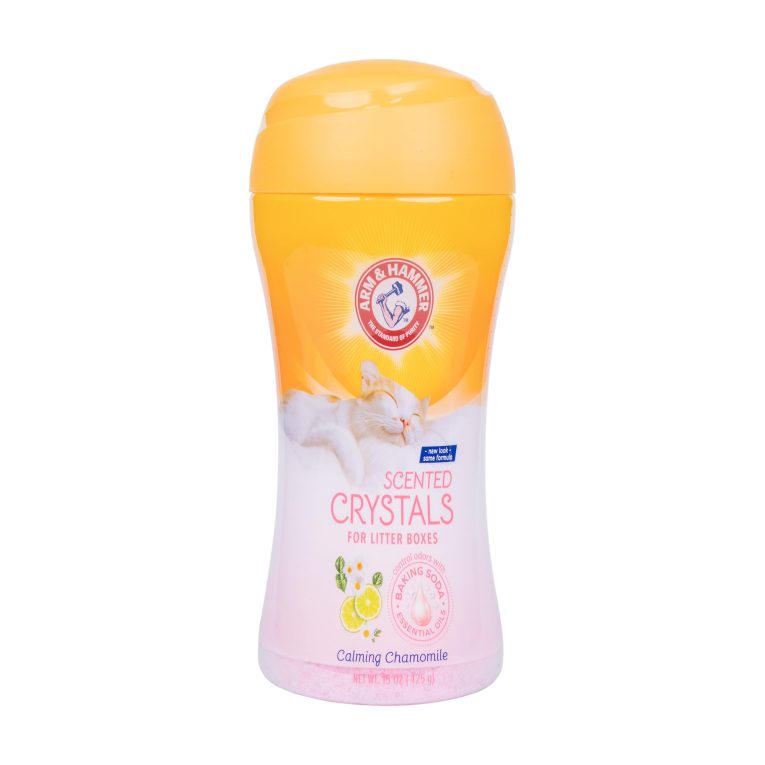 ارم اند هامر مزيل الروائح الكريهة من كات كريستال لصندوق فضلات القطط - مزيل رائحة فضلات القطط برائحة اللافندر والفانيليا المهدئة - تحكم كريستالي في الرائحة لتنظيف الفوضى للقطط - لوازم منزلية للحيوانات