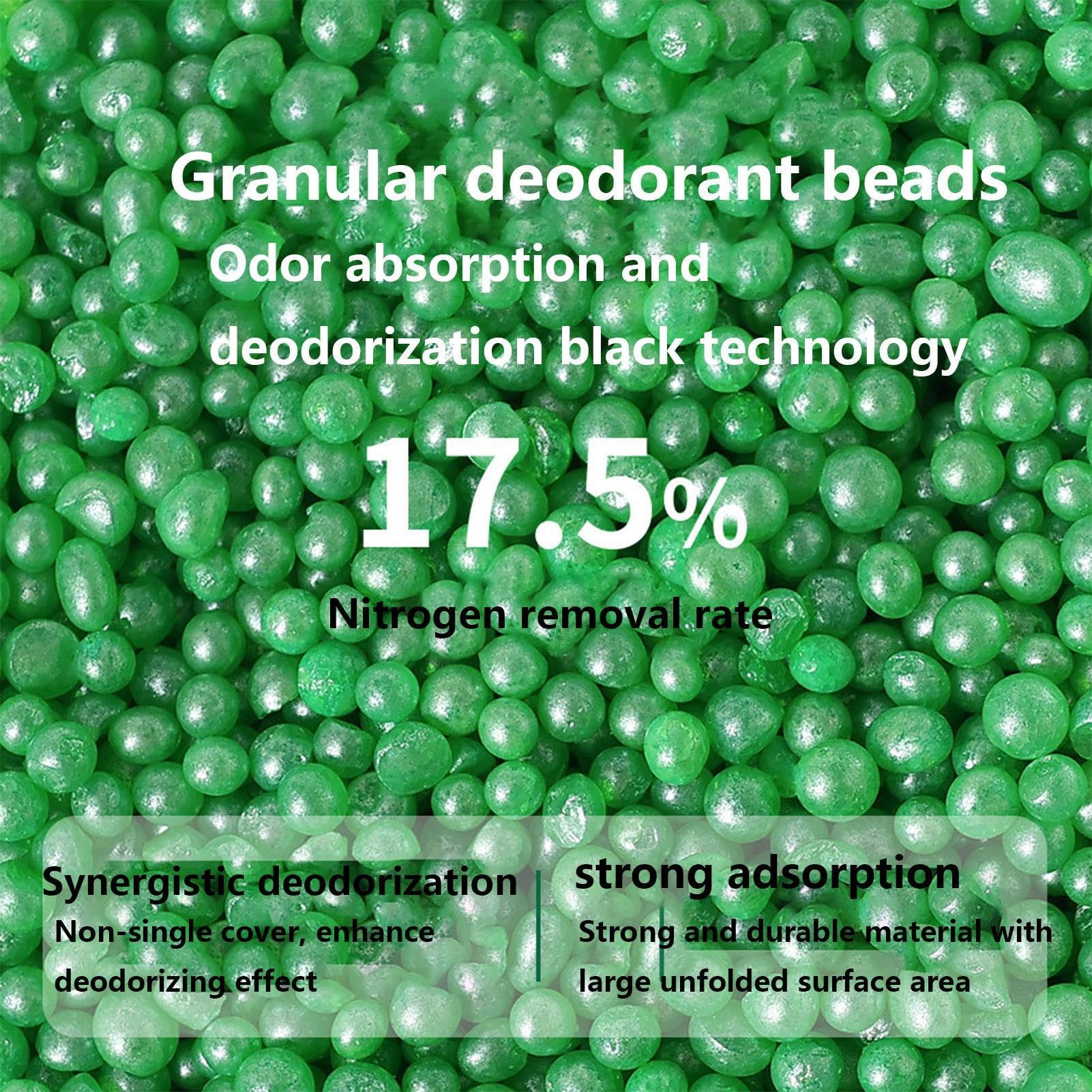 اف دي تي واي مزيل للروائح الكريهة لفضلات القطط، مزيل روائح فضلات القطط متعدد الاغراض للخزائن وصندوق الفضلات والمطابخ والحمامات، مسحوق فعال لازالة الروائح الكريهة لفضلات القطط (اخضر)