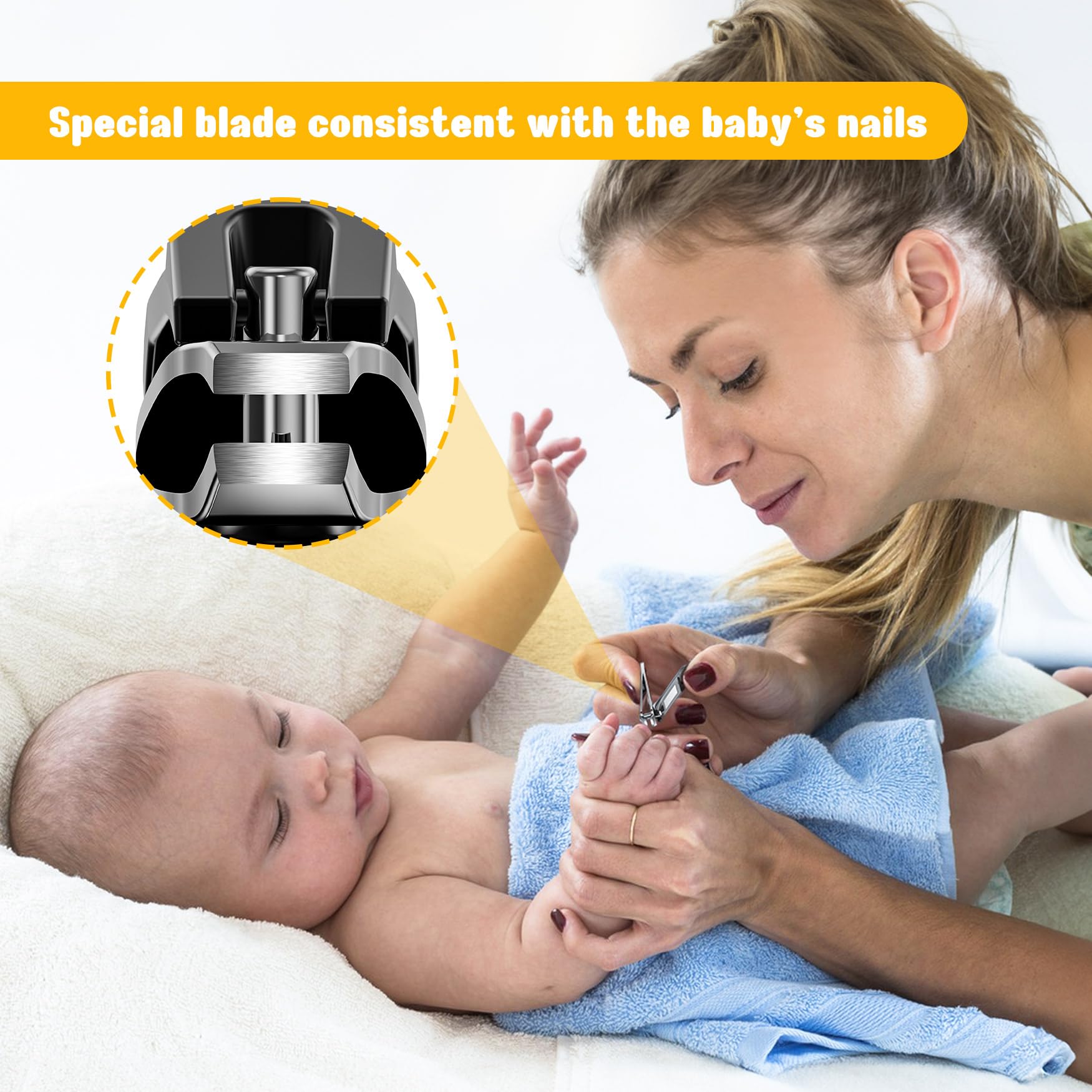 اف فيون قصافة اظافر للاطفال - قصافة اظافر للاطفال من الستانلس ستيل، قصافة اظافر صغيرة الفك للاطفال الصغار والرضع - اداة امنة للعناية بالاظافر - اسود