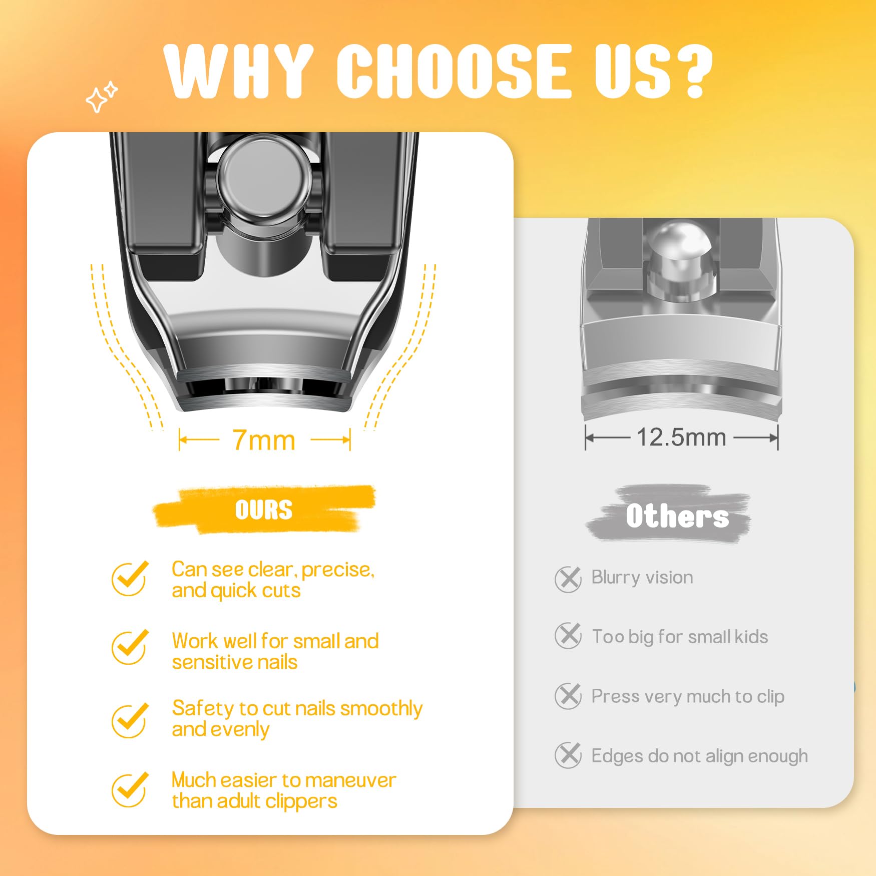 اف فيون قصافة اظافر للاطفال - قصافة اظافر للاطفال من الستانلس ستيل، قصافة اظافر صغيرة الفك للاطفال الصغار والرضع - اداة امنة للعناية بالاظافر - اسود