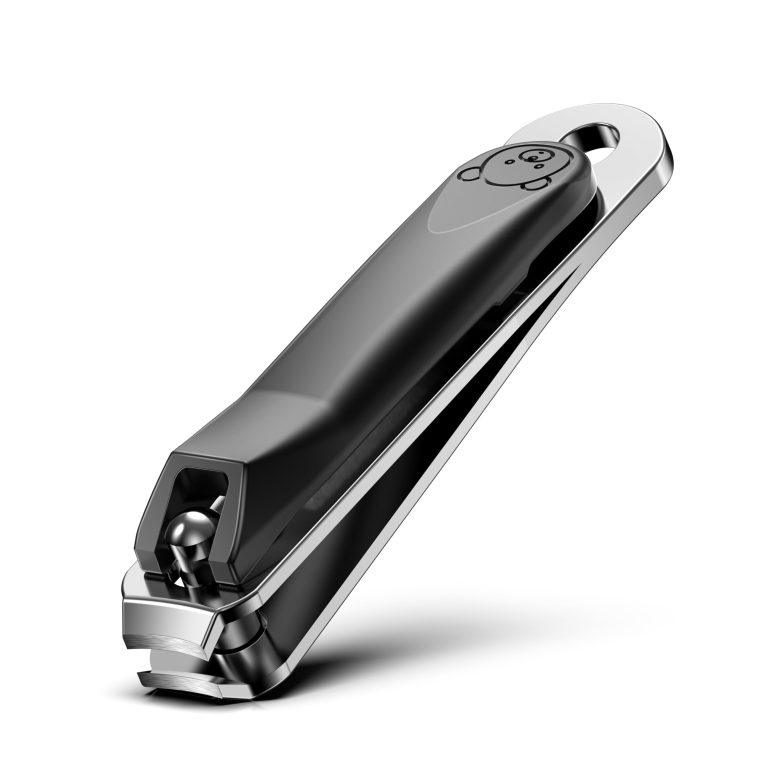 اف فيون قصافة اظافر للاطفال - قصافة اظافر للاطفال من الستانلس ستيل، قصافة اظافر صغيرة الفك للاطفال الصغار والرضع - اداة امنة للعناية بالاظافر - اسود