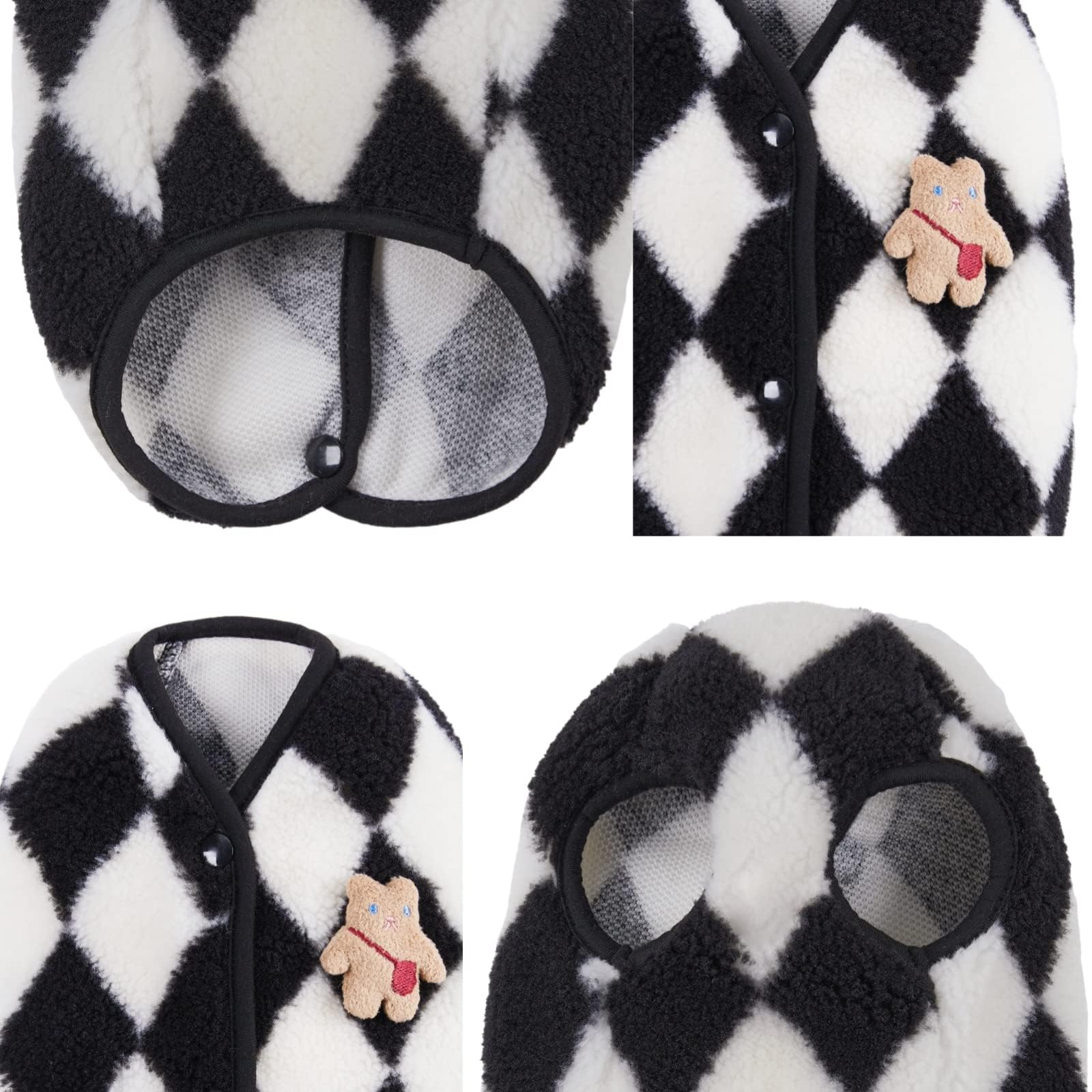 اكسيفور معطف كلب لطيف للشتاء، معطف دافئ فائق النعومة للكلاب في الشتاء، سترة سويت شيرت للحيوانات الاليفة للبرد للكلاب الصغيرة والمتوسطة وملابس القطط (اسود، L)