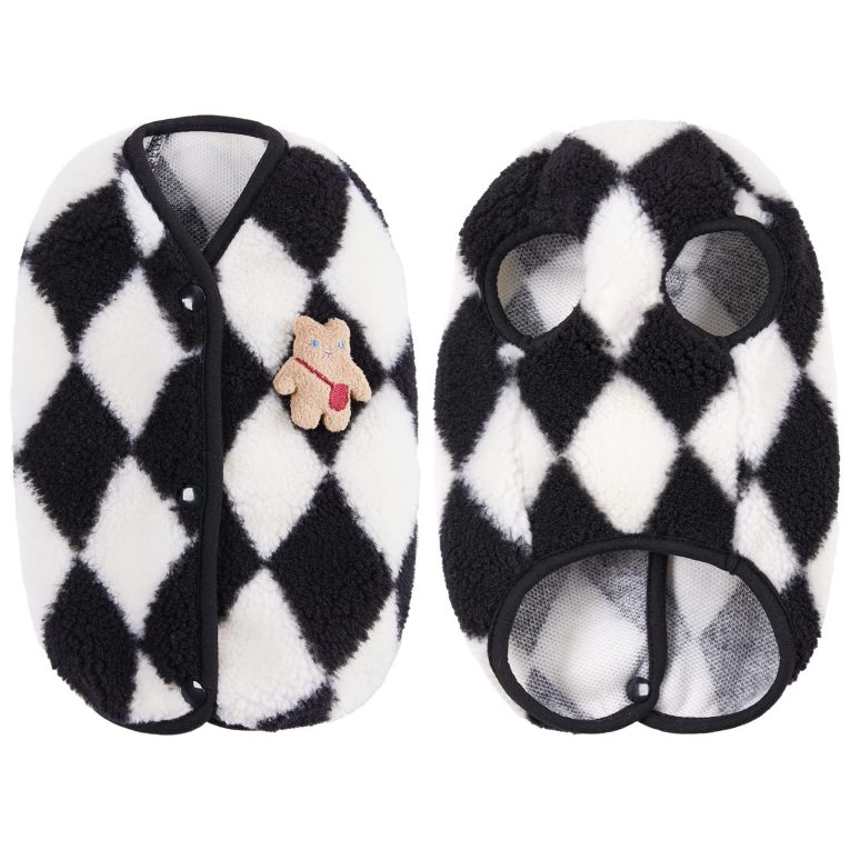 اكسيفور معطف كلب لطيف للشتاء، معطف دافئ فائق النعومة للكلاب في الشتاء، سترة سويت شيرت للحيوانات الاليفة للبرد للكلاب الصغيرة والمتوسطة وملابس القطط (اسود، L)