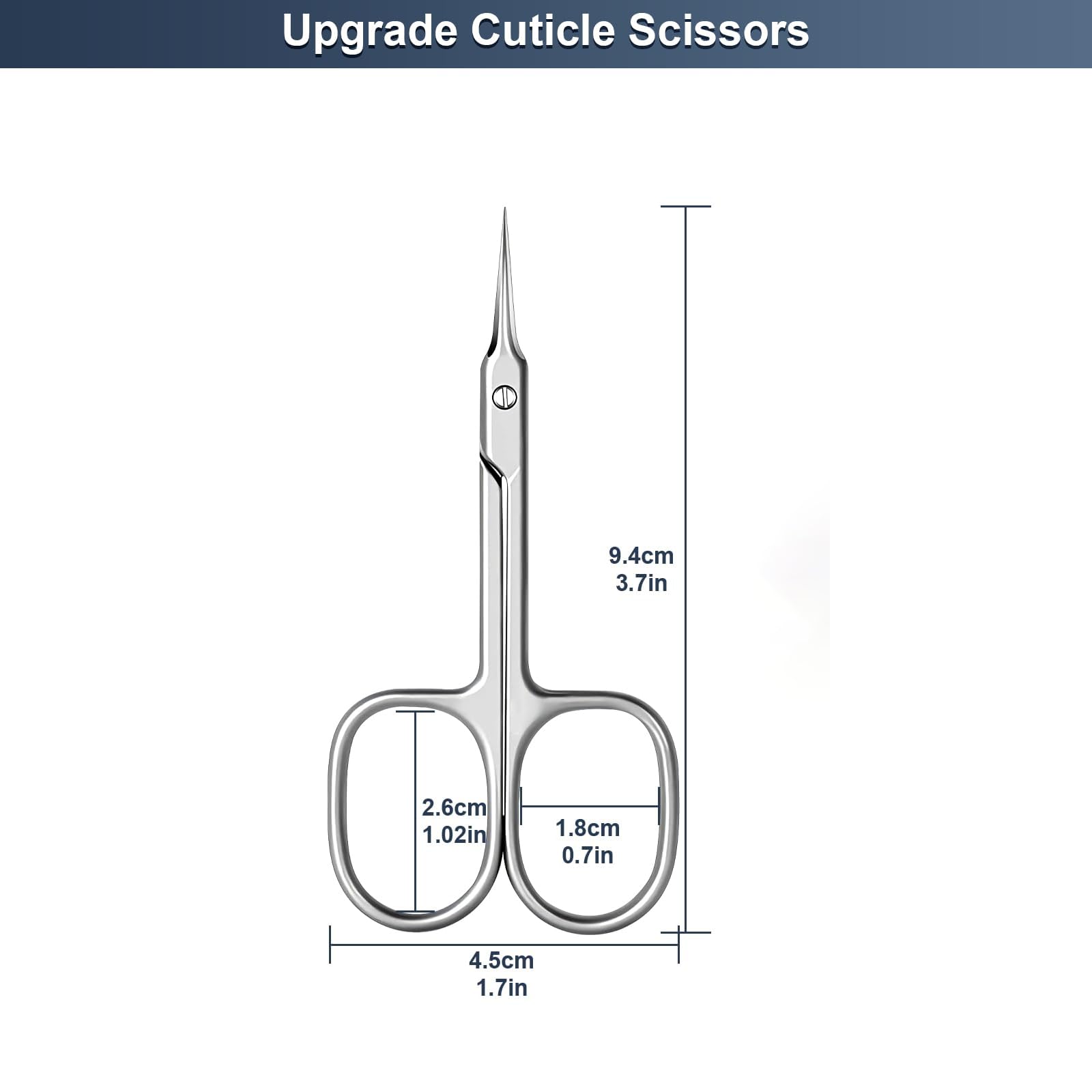 اكسيفور مقص الزوائد اللحمية رفيع للغاية، مقص اظافر بشفرة منحنية، متعدد الاغراض من الستانلس ستيل، مناسب للحواجب والرموش وتقليم الاظافر والبشرة الجافة