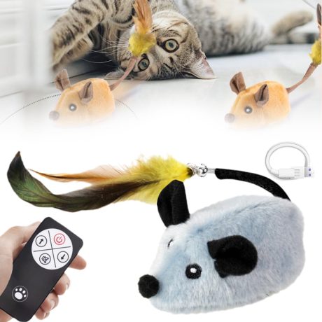 العاب تفاعلية للقطط بجهاز تحكم عن بعد في الاماكن المغلقة، العاب فأر اوتوماتيكية للقطط، العاب محاكاة قطيفة قابلة لاعادة الشحن، العاب محفزة للقطط الكهربائية، العاب قطط تصدر صوت صرير (رمادي)