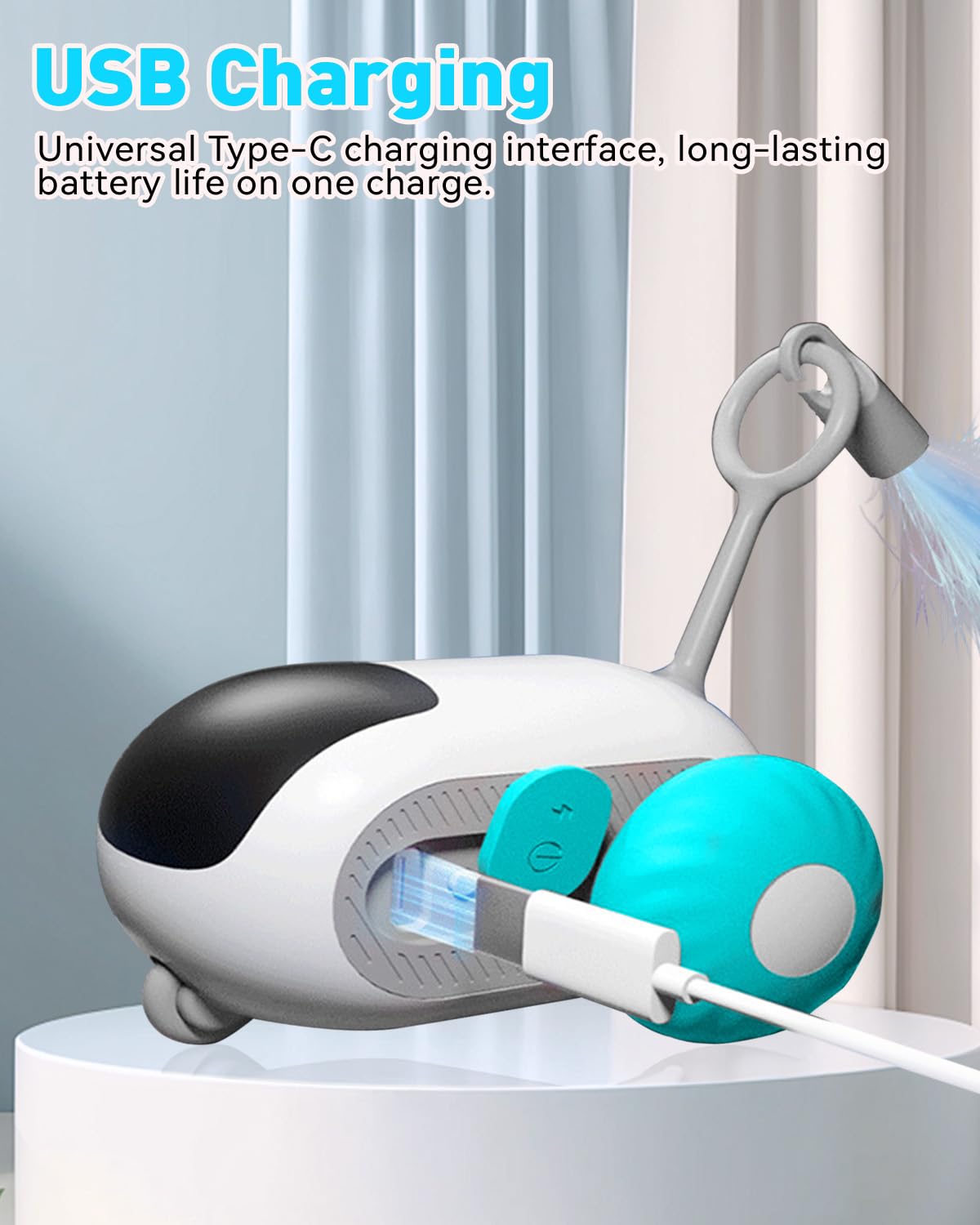 العاب قطط ذكية بجهاز تحكم عن بعد من ماسليز، لعبة قطط اوتوماتيكية، العاب تفاعلية مرنة دوارة 360 درجة للقطط، وضع مزدوج ذكي، شحن USB، رفيق لعب جيد للقطط